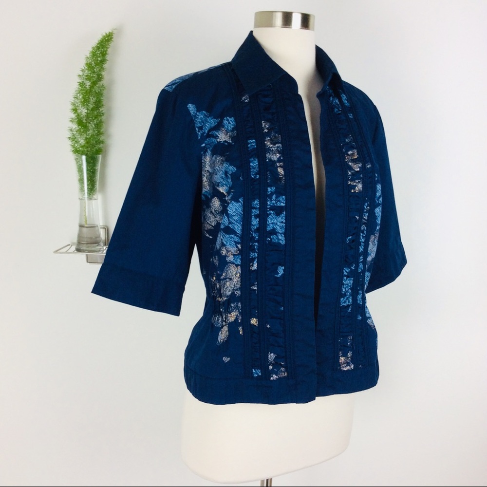 Coldwater Creek Beautiful Crop Open Blazer Size 8